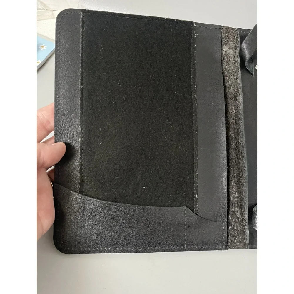 Oberon Design Black Embossed Leather Journal Book Cover 6x8